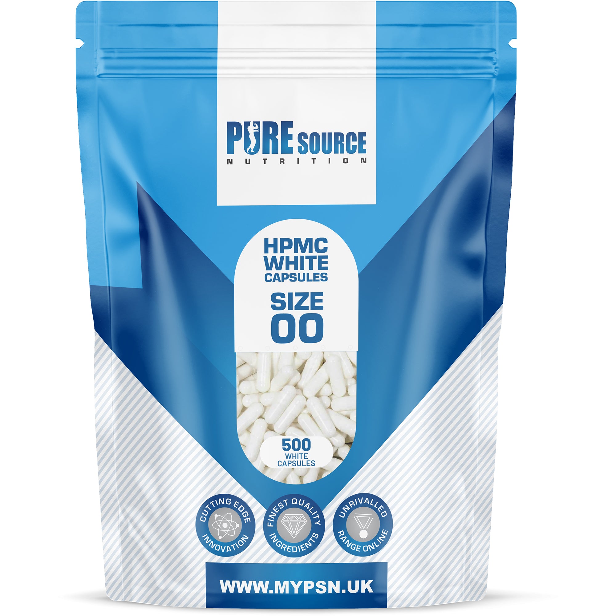 Pure Source Nutrition Vegan Empty Capsules White / Clear (Transparent) Size 0/00/1