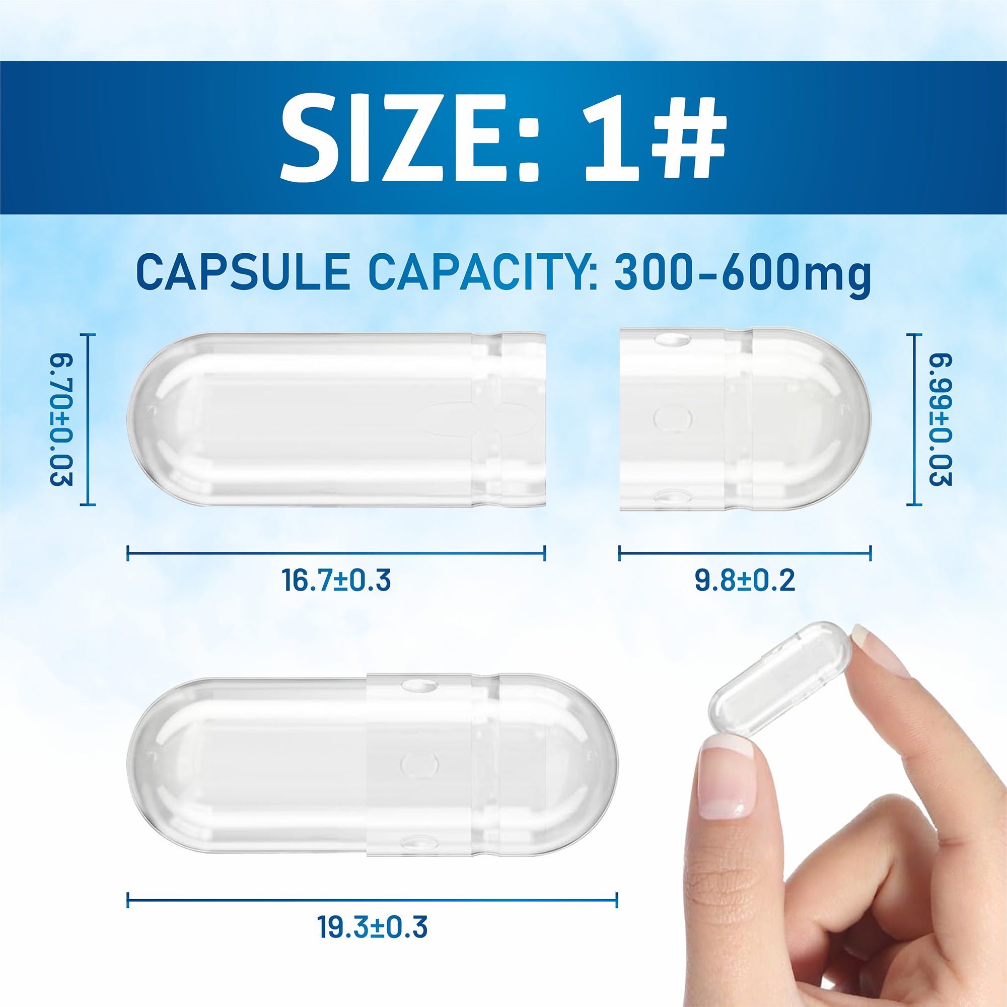 Pure Source Nutrition Vegan Empty Capsules White / Clear (Transparent) Size 0/00/1