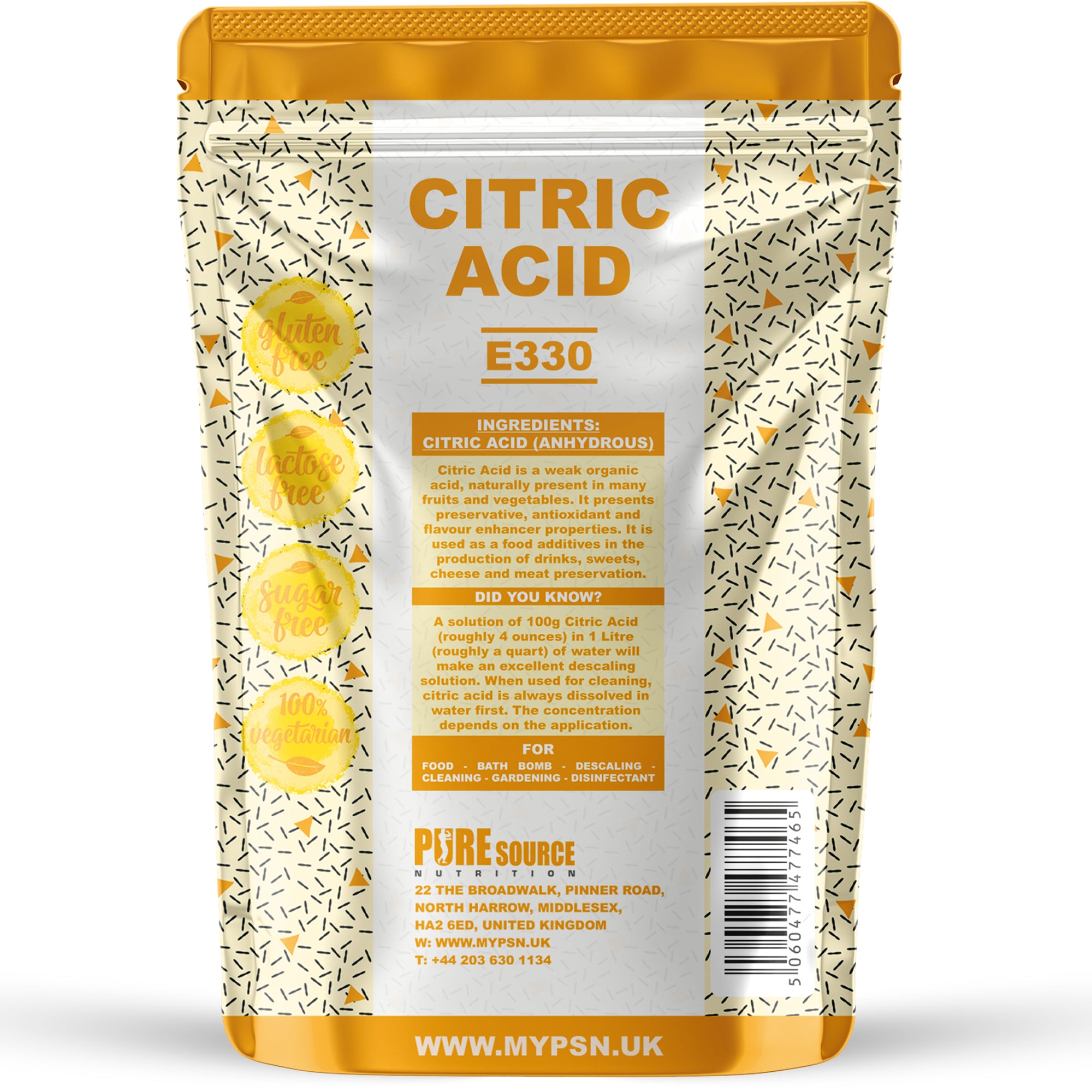 Acid Powder Pure Source Nutrition Citric Acid Powder | Food Grade Multi-Purpose ...