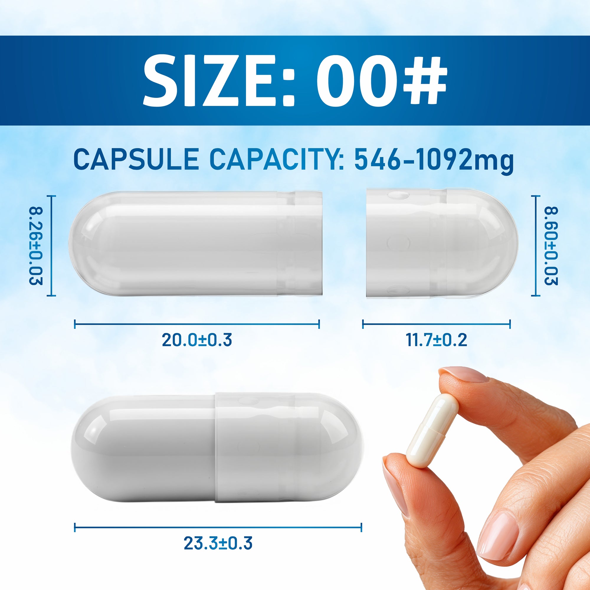 Pure Source Nutrition Vegan Empty Capsules White / Clear (Transparent) Size 0/00/1