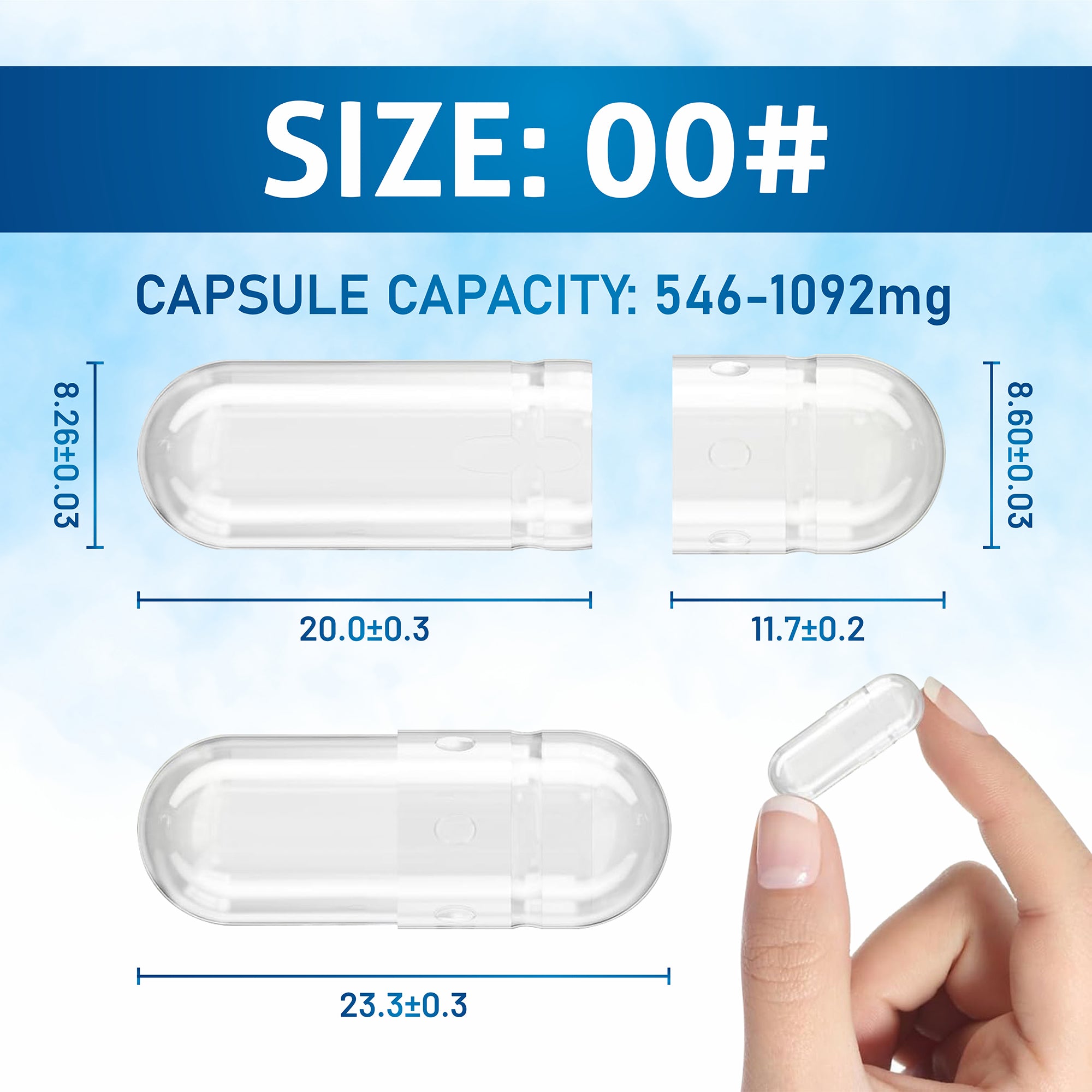 Pure Source Nutrition Vegan Empty Capsules White / Clear (Transparent) Size 0/00/1