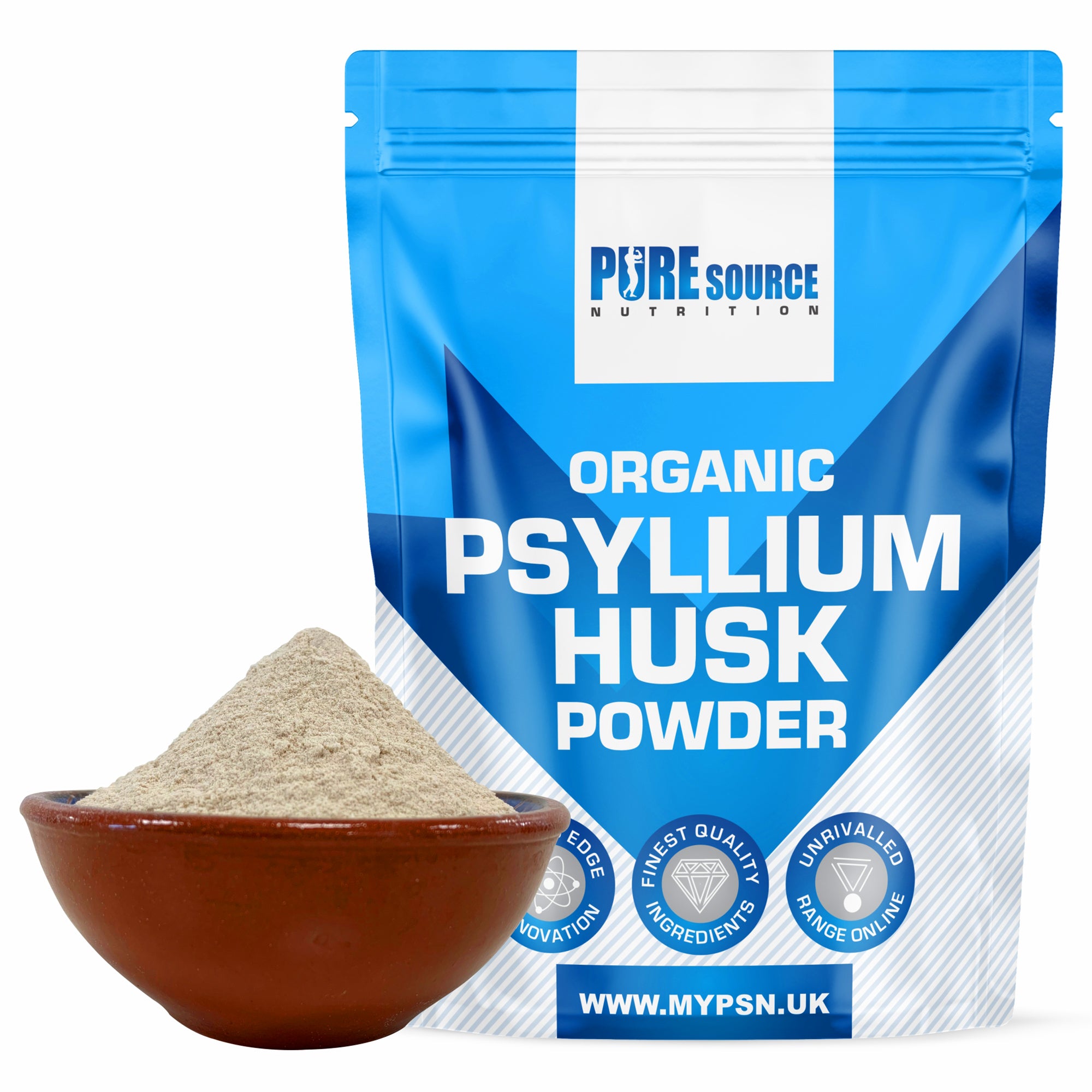 Psilyum Pure Source Nutrition Organic Psyllium Husk Powder | High Fibre Supplement