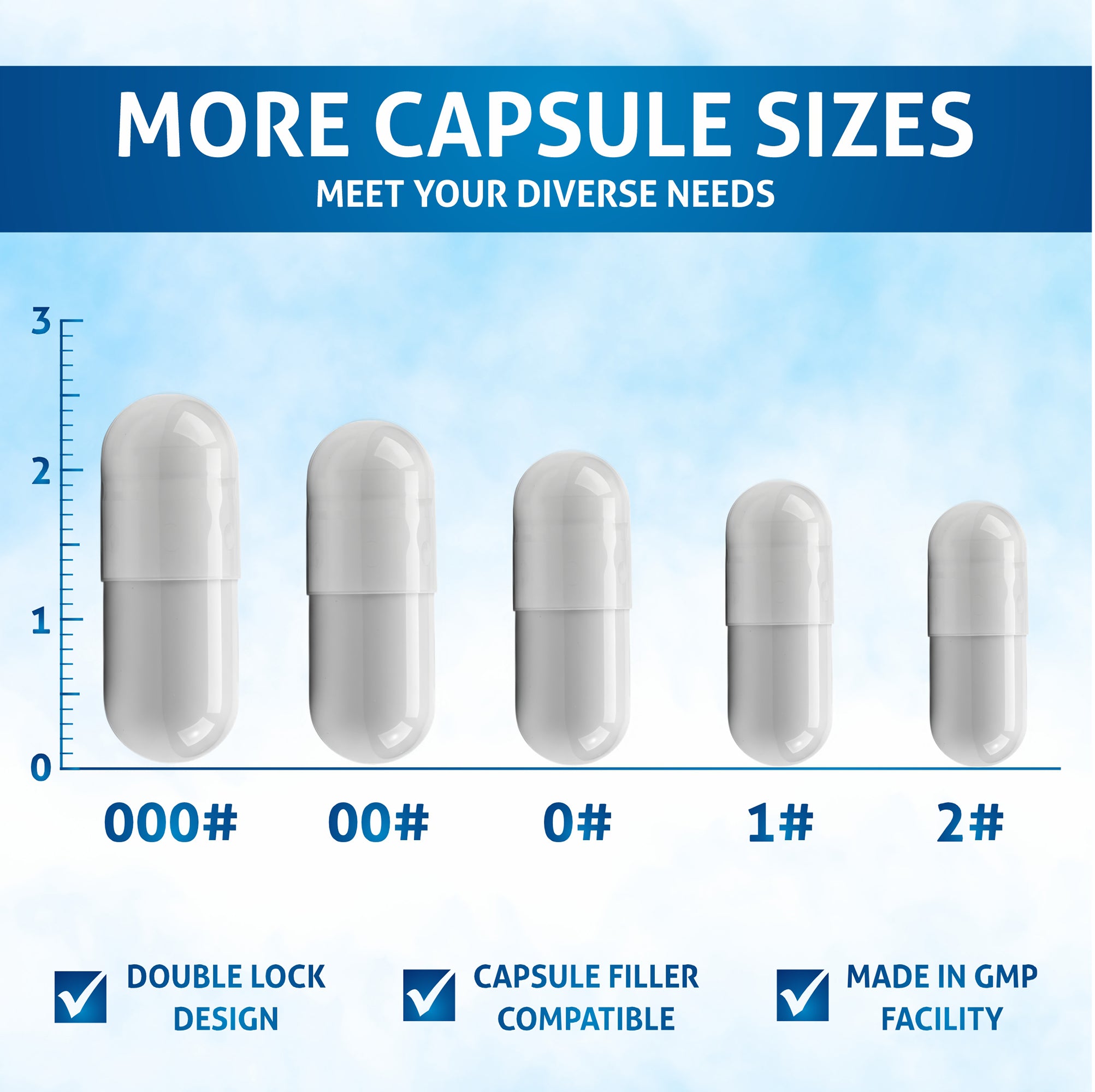 Pure Source Nutrition Vegan Empty Capsules White / Clear (Transparent) Size 0/00/1