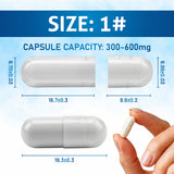 Empty Gelatin Capsules White – Size 00 / 0 / 1 – product image 2