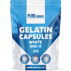 Pure Source Nutrition Gelatin White Empty Capsules Size 00 / 0 / 1 (White)