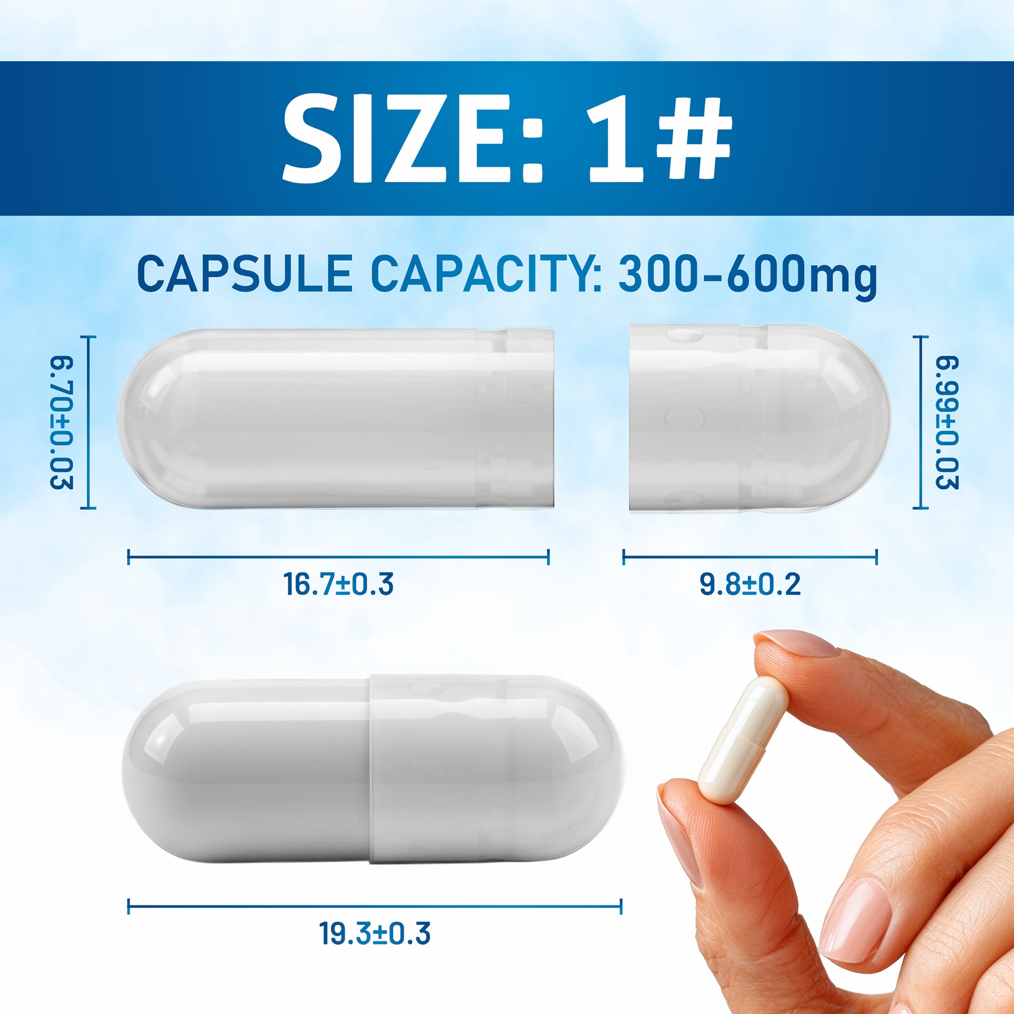 Pure Source Nutrition Vegan Empty Capsules White / Clear (Transparent) Size 0/00/1